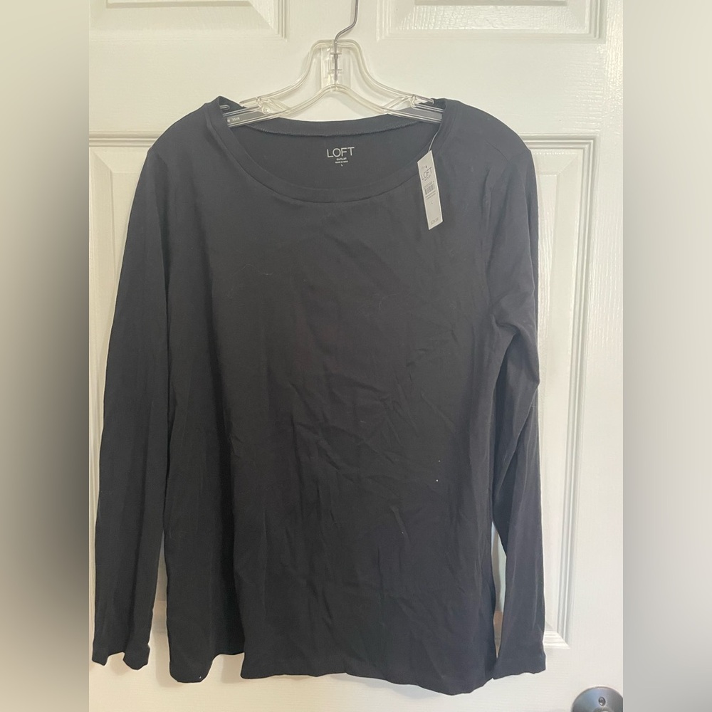 LOFT Charcoal Long Sleeve Tee